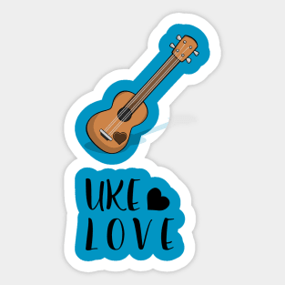 Mahalo and Aloha Hawaiian Acoustic Ukulele Uke Love with Heart Sticker